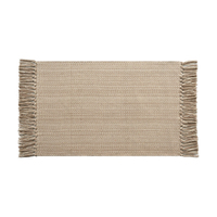 Tapis de salle de bain en mélange de polyester et de coton, tissé à franges, séchage rapide, absorbant, antidérapant, doux, lavable en machine, pour entrée