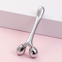 Rouleau de massage 3D en forme de Y pour visage masseur à rouleaux pour les yeux petite taille portable anti-âge rouleau de massage relaxant musculaire en métal