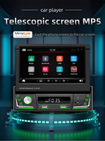 BQCC 7" 1 DIN Universel Carplay Écran Rétractable FM AM RDS BT USB Autoradio Stéréo Aide à la Marche Arrière Mirror Link Amplificateur