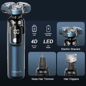 Rasoir électrique pour homme 3-en-1, tondeuse à barbe, nez, pattes et corps, sans fil, étanche IPX6, rasoir de voyage contrôlé par application - Product Image 3