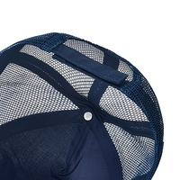 Gorra Trucker Azul de Malla Ajustable de 5 Paneles, Gorra de Béisbol Transpirable con Correa Trasera para Deportes al Aire Libre y Uso Casual