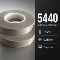 Cinta de Mica Flogopita Personalizada 5440-1 con Revestimiento de Tela de Vidrio y Silicona, Ignífuga, 950C, 15KV, 150N/10mm, Clase F, Aislamiento 155C
