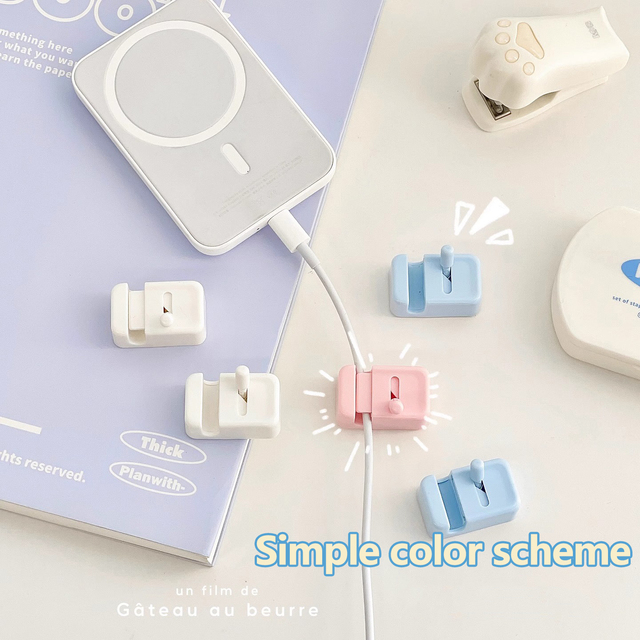 Phone Cable Holder, Mouse/Headphone Cord Organizer, Wire Clip, Car Self-Adhesive Winder  Great for Desktop Office Organization