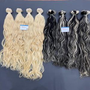 Extensiones de trama de cabello ondulado natural de gran calidad hechas de cabello vietnamita crudo de primera calidad, calidad de fábrica superior lista para enviar - Product Image 6