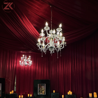 Lustre suspendu en céramique transparente en acrylique ZKAI, luminaires en verre pour la décoration de plafond d'événements et de mariages