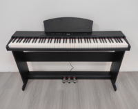 Clavier de piano numérique 88 touches, instrument de musique en PVC imitation bois avec 3 pédales, support et banc pliable
