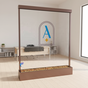 Fuente <span class=keywords><strong>de</strong></span> <span class=keywords><strong>Agua</strong></span> Interior con Espejo, Cascada <span class=keywords><strong>de</strong></span> Vidrio con Luz LED para Decoración del Hogar - Product Image 1