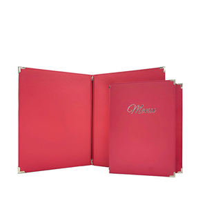 Cubierta de Menú de Cuero Rosa PU con Banda Elástica, Porta Menús de Lujo para Restaurante - Product Image 2