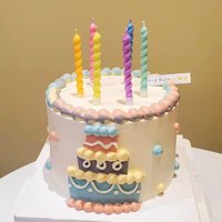 6 stuks pastelkleurige spiraalvormige verjaardagskaarsen, gedraaide crèmekleurige taarttopper, lavendelroze, mintgroen, perzikkleurig, lichtblauw, geel, feestbenodigdheden
