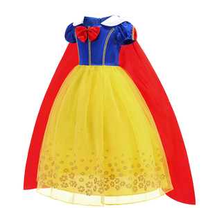 Disfraz de Blancanieves para Niñas, Vestido Amarillo de <span class=keywords><strong>Cuento</strong></span> de Hadas con Capa Larga de Tul, Cosplay, Halloween, Carnaval, Cumpleaños - Product Image 5