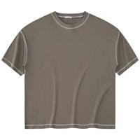 T-shirts de luxe t-shirts noirs vintage personnalisés avec t-shirt à coutures contrastées vente en gros