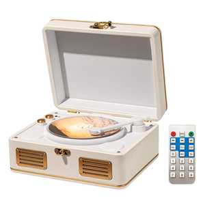 Lecteur CD Bluetooth vintage personnalisé en usine, boîte à musique portable, son haute fidélité, finition grain de bois, appareil audio portable pour les amateurs de musique - Product Image 3