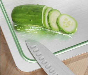 Nouveau design de planche à découper de haute qualité SUS304 SUS316 Bloc à découper double face avec rainure pour le nettoyage de la cuisine - Product Image 4