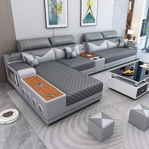 Multifunktionales Modulsofa mit USB-Ladeanschluss, Lautsprecher und Ablagekonsole für Wohnzimmer & Entertainment-Raum - Product Image 4