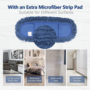 MSJ özel 360 derece dönen düz paspas basit ev temizlik için değiştirilebilir bez kafası ile çelik direk kat temizlik paspası - Product Image 5