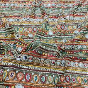 High quality multi beads imported silk fabric for sarees lehengas dresses and scarves stylish durable and ideal for party - Product Image 2