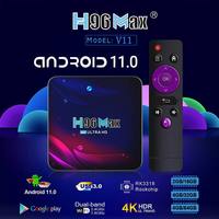 Boîtier IPTV 4K authentique H96Max RK3318 4 Go de RAM 32 Go de ROM, téléchargement gratuit du Play Store, Smart Internet Box H96MAX V11