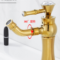 Robinet mitigeur en laiton finition or salle de bain avec torneiras para banheiro en céramique, nouvel arrivage