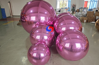 Ballons et balles surdimensionnées de conception d'événement de fête de vacances Grandes boules gonflables brillantes roses multicolores de miroir