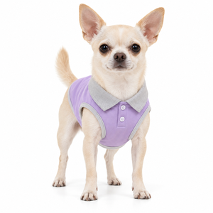 Cute Solid Color Dog <b>Vest</b> <b>Purple</b> Breathable All Seasons Wear for Small Dogs Simple Style Pet Clothes - Product Image 1