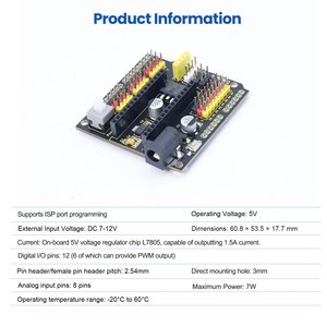 Tarjeta de Expansión Keyes Nano de Alto Rendimiento Compatible con <span class=keywords><strong>Arduino</strong></span> Nano 3.0 / Nano 4.0 - Product Image 2