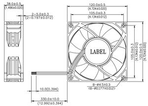 Original neuer Delta AFB1248EHE 48V 0,74A 4-Draht-PWM-Doppelkugel-Lüfter mit elektrischer Stromquelle mit Temperatur regelung - Product Image 4