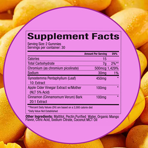 Gomitas para el Metabolismo OEM ODM con Extracto de Vinagre de Sidra de Manzana y Cromo, Apoyo para un Metabolismo Saludable y Control del Peso - Product Image 2