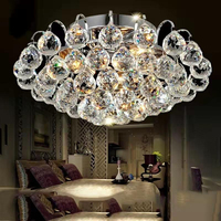 Lustre moderne européen en cristal semi-encastré, plafonnier LED en fer, suspension décorative pour villa, hôtel, hall, salon