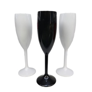 Copas de Champán de Plástico de Color Reutilizables Modernas de 170 ml (6 oz), Copas de Vino para Brindis de Boda, Copa para Aniversario de Fiesta - Product Image 1