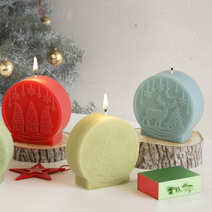 <span class=keywords><strong>Moule</strong></span> en Silicone de noël pour bricolage rond miroir Relief ornements père noël renne bonhomme de neige bougie <span class=keywords><strong>plâtre</strong></span> <span class=keywords><strong>Figurine</strong></span> faisant - Product Image 3