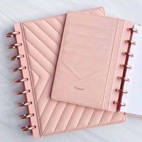 2024 vente chaude en cuir PU couverture de cahier Luxe matelassé planificateur ensemble fermeture à pression cahiers