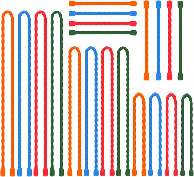 Silicone Cable Ties Reusable Twist Zip Ties Steel-Core Cable Tie Straps for Organizing Bundling and Holding