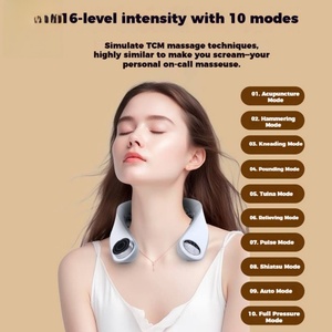 Intelligent 10 Mode 4 Level Cordless Electric Neck <b>Massager</b> Heating EMS Cervical Traction 1000mAh Battery 15-Minute - Product Image 2