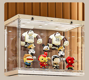 Bacs de rangement empilables transparents <span class=keywords><strong>avec</strong></span> couvercles portes magnétiques <span class=keywords><strong>boîte</strong></span> de rangement de figurines d'<span class=keywords><strong>action</strong></span> avant ouverte pour Mini Collections de jouets - Product Image 6