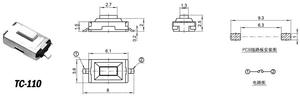 Interruptor Táctil SMT TC-110 3x6x2.5mm de 2 Pines [Actuador Plano/Elevado] Botón Blanco, Empaquetado en Cinta y Rollo - Product Image 5