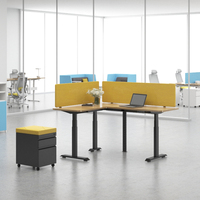 Bureau d'angle en forme de L réglable OMNI avec contrôleur de mémoire, bureau d'angle réglable en hauteur