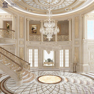 Marble natural stone <strong>stairs</strong> indoor modern fantastic spiral beige <strong>bifurcated</strong> spiral <strong>stair</strong> case Trevi - Product Image 6