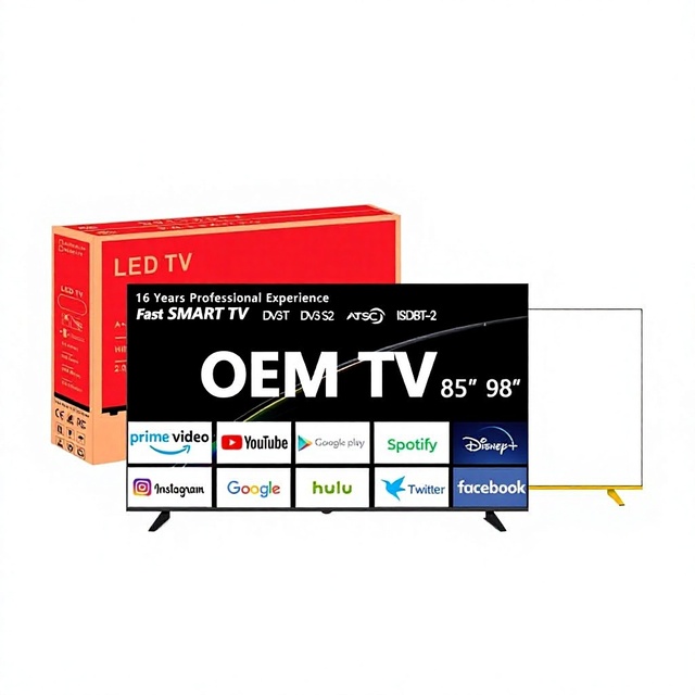 39 45-inch Ultra-thin High-definition Explosion-proof 4K Android-powered LED Smart Network TVs Black Cabinet Customizable