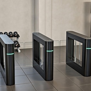 Tourniquet à passage rapide Slim Speed Gate, barrière en verre pivotante, contrôle d'accès optique, passage rapide, reconnaissance faciale RFID, design moderne noir - Product Image 5