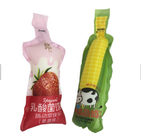 Fabricant d'équipement d'origine Tube souple en plastique imprimé sucette glacée jus d'orange Sachet en plastique laminé injecté scellé pour boisson boisson