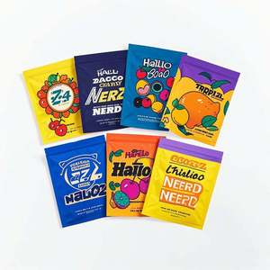 Custom Mylar <b>Bags</b> Black 3-Side Zipper Pouch With Logo 3.5\" Stand Pouch Packaging Plastic Tobacco Pouches - Product Image 2