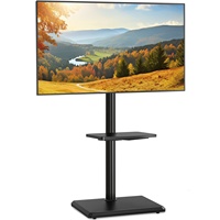 Support TV sur pied en acier allié YOMI 27-55 pouces, hauteur réglable, étagère de rangement pivotante, écran plat LED LCD OLED VESA 400x400