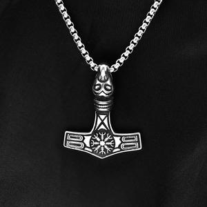 Collar con Colgante de Martillo de Thor Vikingo de Acero Inoxidable para Hombre, Diseño Geométrico Vintage, Joyería de Regalo - Product Image 5