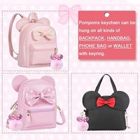 Porte-clés en peluche Mickey à pois avec nœud, pendentif créatif pour sac et porte-clés de voiture