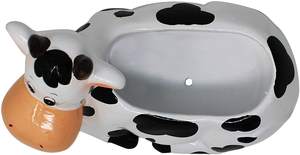 حامل نباتات على شكل بقرة، تمثال بقرة سيراميك للديكور الداخلي والخارجي - Product Image 2