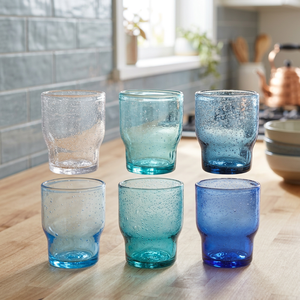 Set di 6 Bicchieri Moderni da 325ml con Design Oceanico in 6 Sfumature di Blu, Collezione Unico Ocean - Product Image 3