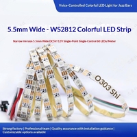 Bande lumineuse LED RVB adressable WS2812 5050 SMD 5V IP20 étroite 5,5 mm, éclairage de rêve multicolore pour décoration de chambre, de salle de jeux et de fête
