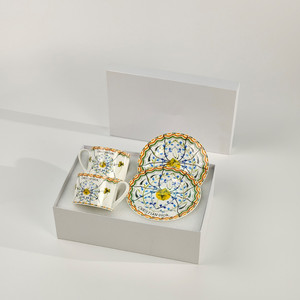 Ensemble de tasses à café et soucoupes en céramique de luxe de style européen, en porcelaine osseuse, pour le bureau, la maison, le thé de l'après-midi, l'eau, pour les cadeaux - Product Image 4