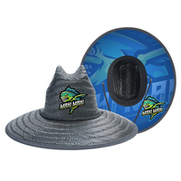 Chapeau de paille de sauveteur surdimensionné personnalisé avec logo, pour homme et femme, idéal pour la plage et le surf, en paille naturelle teinte marron