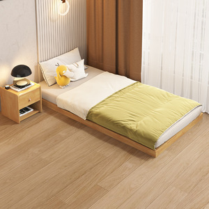Solid Wood Platform <b>Bed</b> Pine Low <b>Floor</b> Standing Single <b>Bed</b> <b>Frame</b> For Children Bedroom Space Saving - Product Image 1